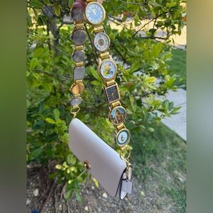 Handmade Unique Watch Purse Strap w/ Gold Accents